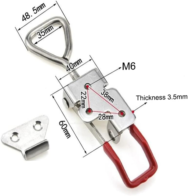 CUKAYO 4003 Toggle Latch Clamp, Adjustable Toggle Latches With Lock Hole,1320Lbs Holding Capacity Heavy Duty Toggle Clamp for Smoker Lid Jig, ToolBox Case, 2pack - Image 5